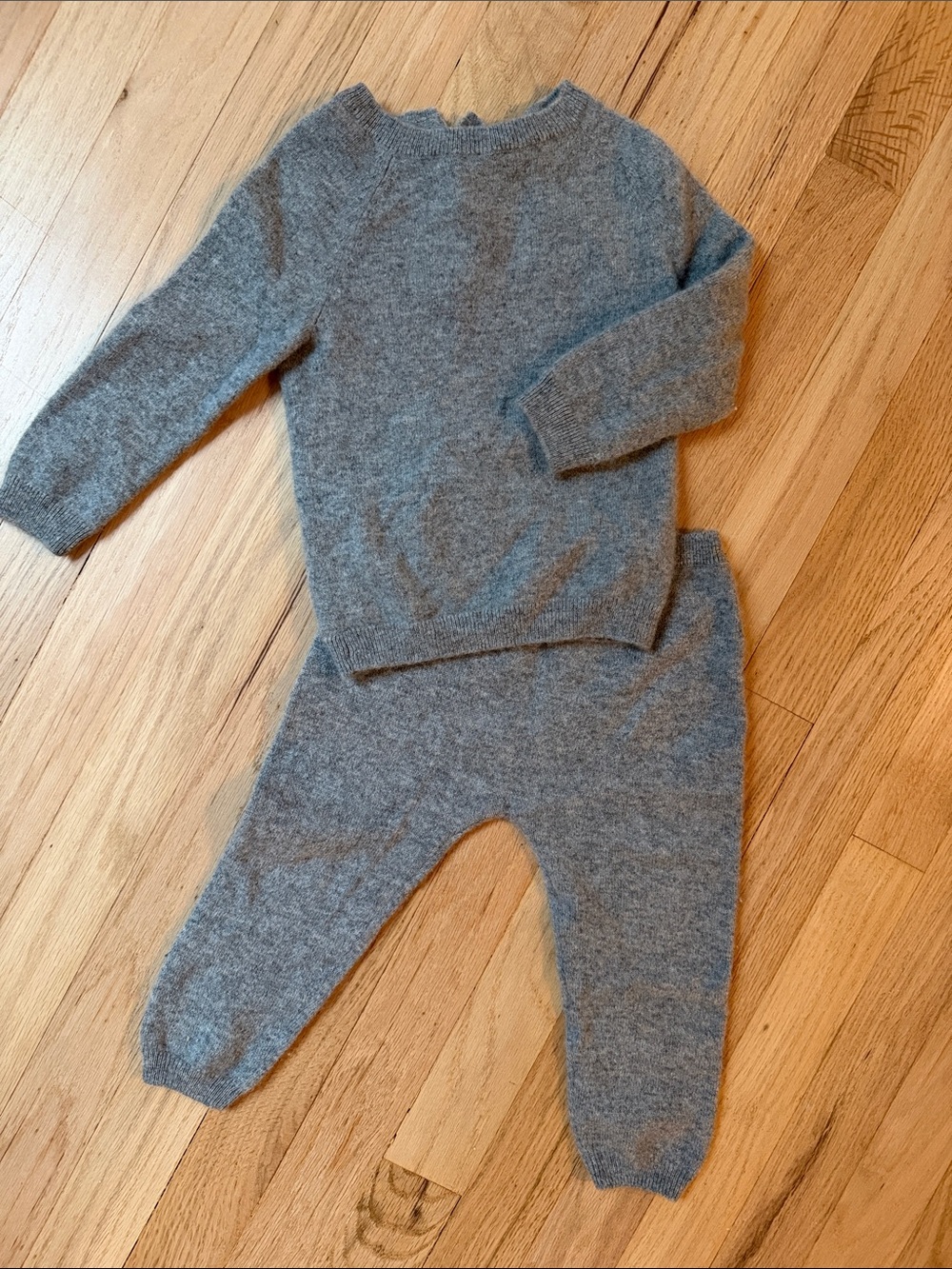 Quince Kids Gray Cashmere Sweater and Pant Set